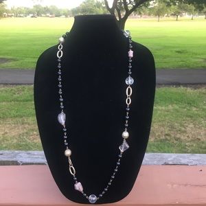 Esmor Black & Clear Beads Necklace